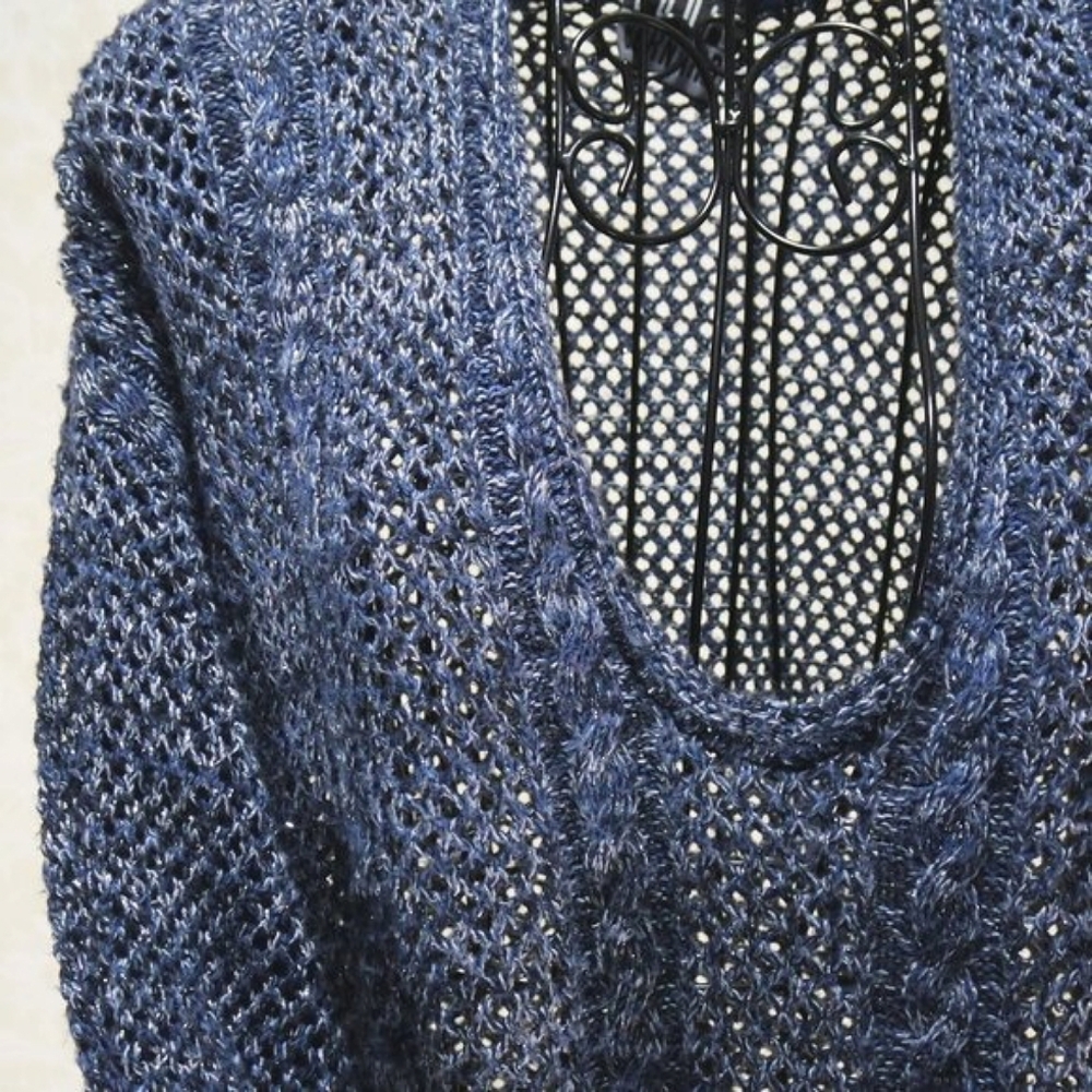 Louie Bernard VINTAGE Blue Silver PullOver Sweater XL/XXL